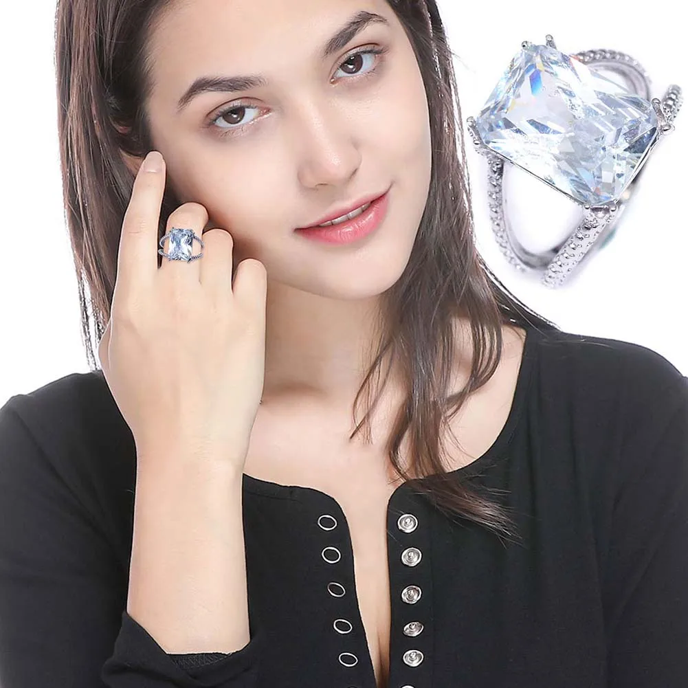 

Big Stone Rings for Women Fashion Jewelry Valentines Day Gift