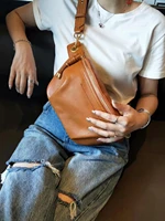 womens waist bag genuine leather fanny packs for sport outdoor travel chest bag for ladies shoulder bag handbag womens leather