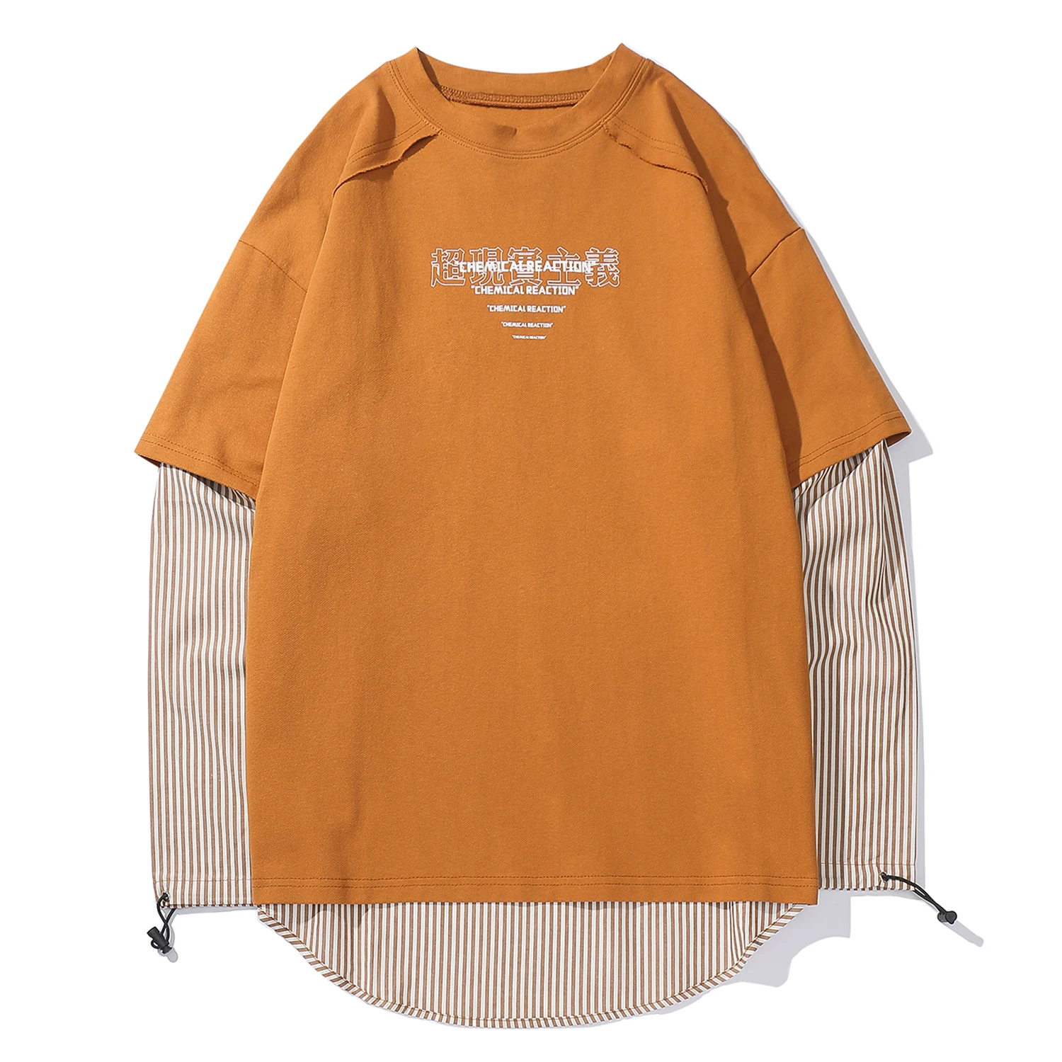 Лоскутная полосатая футболка с буквенным принтом в стиле хип хоп Харадзюку