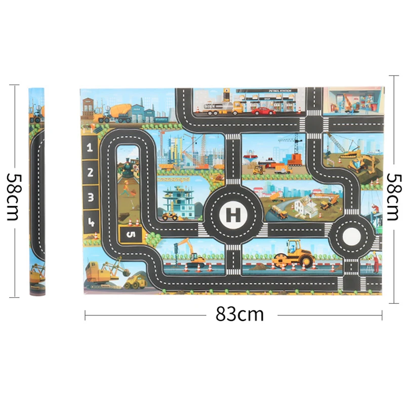 Baby Play Mats Road Carpet for Kids Cartoon Traffic Rug Little Boys and Girls Indoor Toys Playmat Babies Playing Educational Mat | Игрушки и