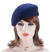 women vintage look 100 wool felt tilt winter beret hats pillbox fascinator saucer tilt cap formal dressy a468
