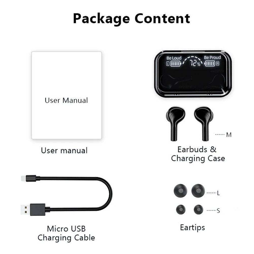 

M278 TWS Bluetooth 5.0 Wireless in-Ear Headset with Microphone LED Power Display Mobile phone accessories 2020