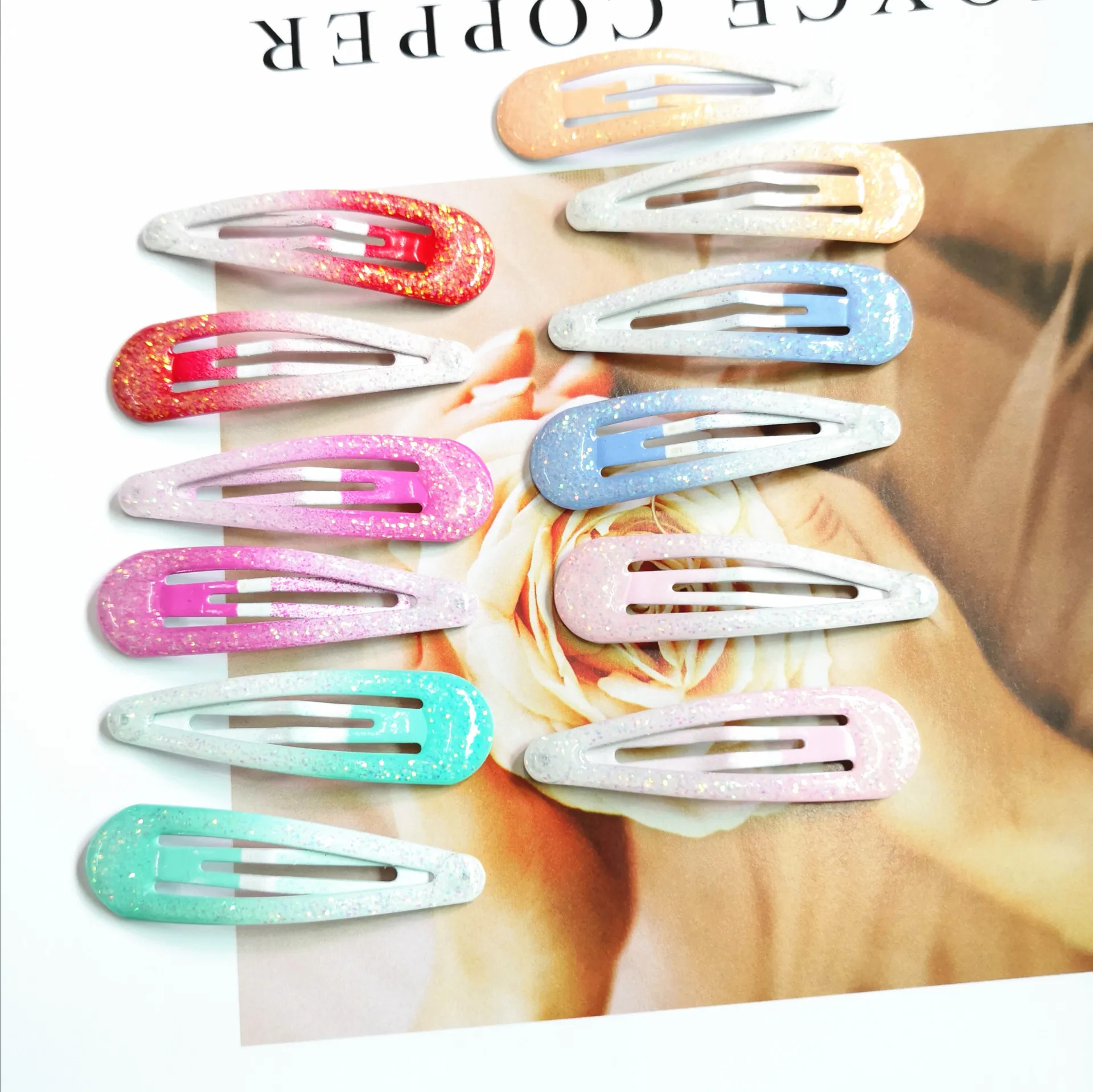 Блестящие металлические заколки для волос 12 шт./лот девочек детские