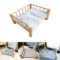 2020 new solid wood bed camp bed pet camp bed cat dog wooden pet kennel removal of four seasons cat sofa bed