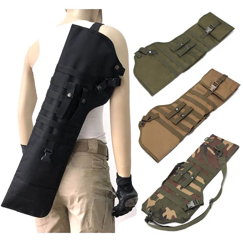Tactical 73cm AK Rifle Scabbard Bag Backpack Military Sling Shoulder Gun Bag Portable Padded Shot Knife Holster Hunitng Pouch
