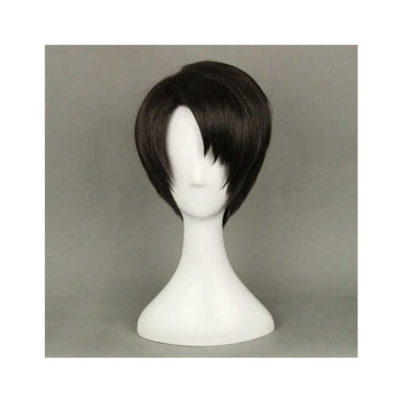 Парик для косплея из аниме атака на Титанов термостойкий короткий коричневый