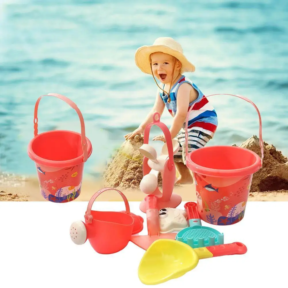 

8 Pcs Plastic Children Beach Toys Summer Digging Sand Sandbox Shovel Outdoor Plays Tool Toy For Kid Set With Water Game