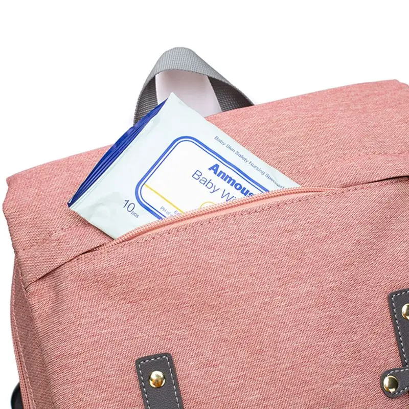 

Baby Diaper Backback Large Capacity Mummy Nappy Bag Multifunctional Daypack 20CA