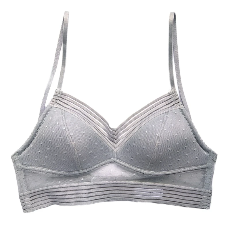 Женский бюстгальтер с глубоким U-образным вырезом кружевной без косточек тонкой