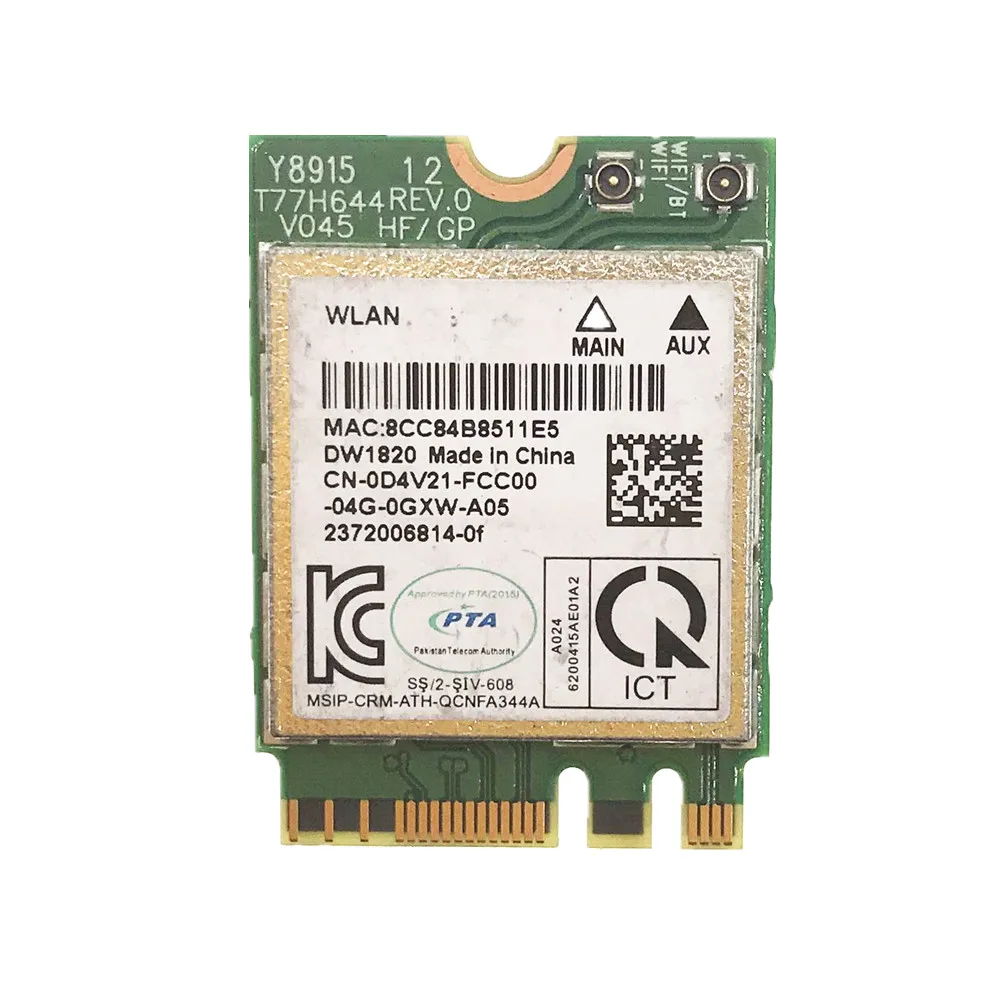 Для Acer Samsung Asus QCNFA344A DW1820 867 Мбит/с 802.11ac NFA344A Двухдиапазонная Поддержка Bluetooth 4 1 NGFF Card