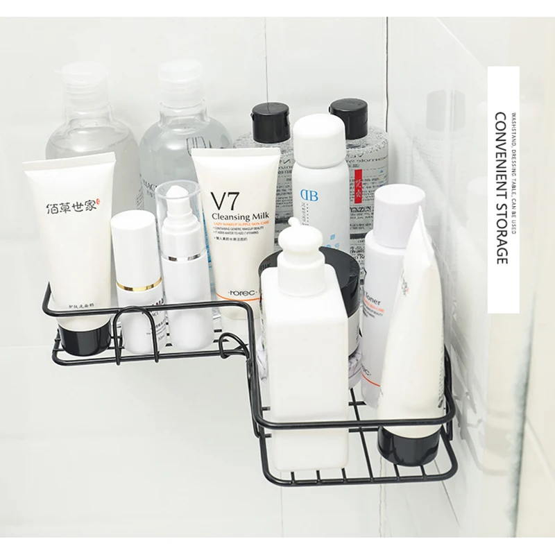 

Punch-free Bathroom Shelf Bathroom Wall-mounted Bathroom Toilet Triangle Wash Table Storage Supplies Toilet Paper Phone Holder