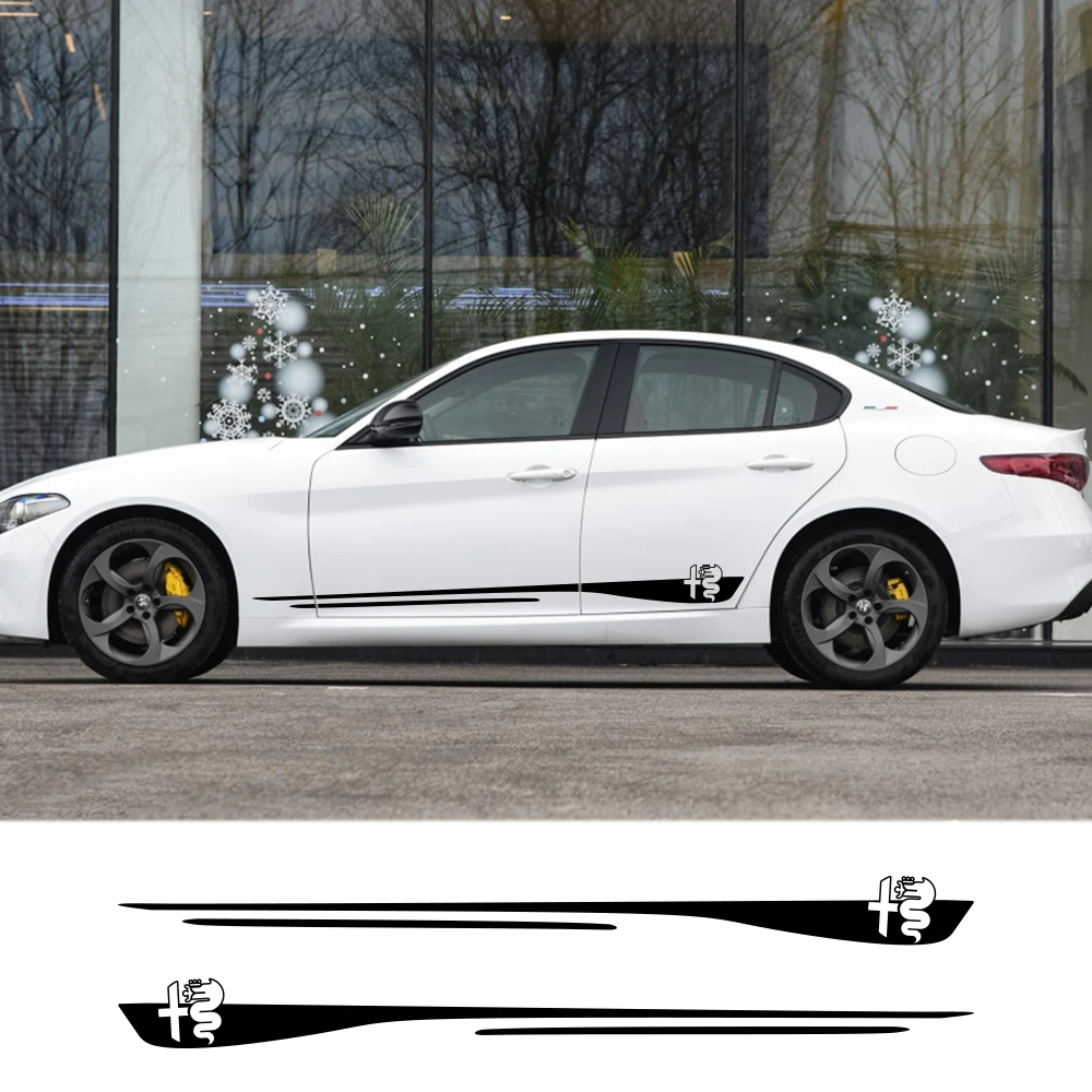 Виниловые наклейки на дверь автомобиля 2 шт. для Alfa Romeo 159 147 Giulietta Stelvio 4C MITO 156 Giulia GT