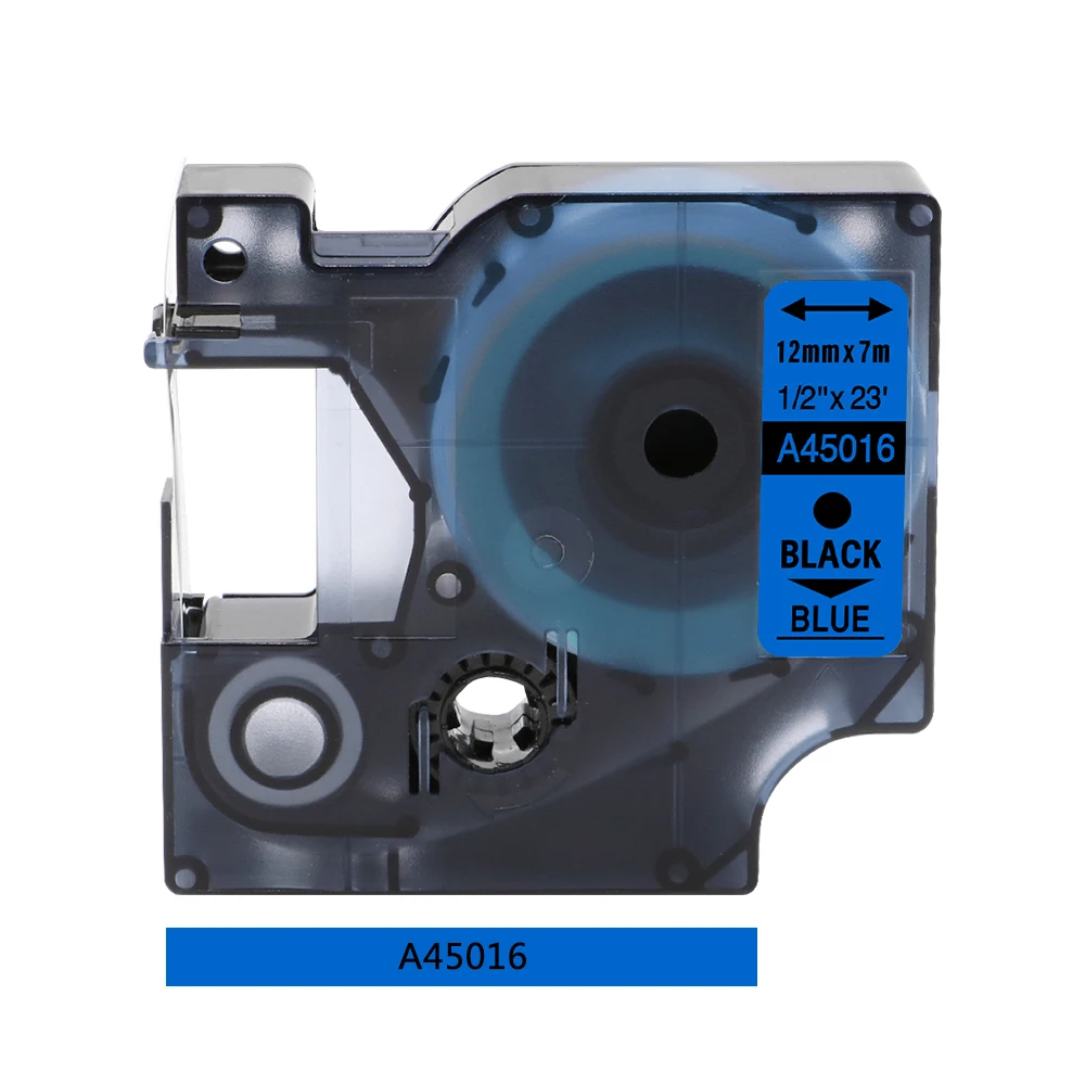 Black on Blue Labelife 1 шт Многоцветный 45013 совместимый с Dymo D1 менеджер 12 мм черный на белом фоне ленты с лейблом для этикетка Dymo менеджер 160 280 210 - Цвет: Black on Blue