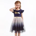 Новинка 2021, детская одежда для девочек, летняя повседневная одежда для маленьких девочек с коротким рукавом, наряды, детское Хлопковое платье-пачка от 3 до 8 лет