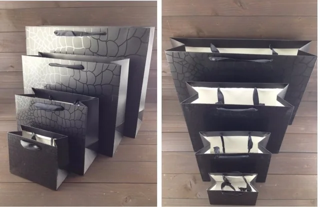 

Black/gold Paper bags for gift package,garment packaging bags lot,white paper gift bag with handle