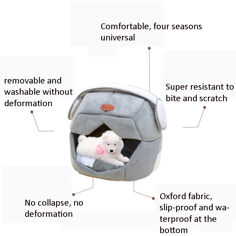 2 в 1 пространства Кепки кошка пещера кровать Складной Съемный Кошкин дом