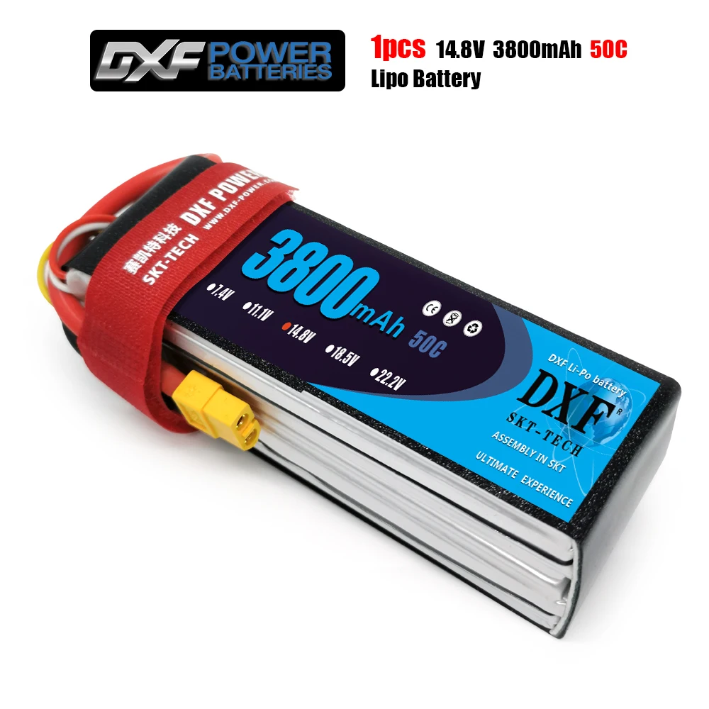 Bater&iacute;a Lipo DXF de 3800mAh, 4S de 14,8 V, 50C-100C, XT60/DEANS/XT90/EC5, para Dron AKKU, FPV, cami&oacute;n, helic&oacute;ptero, cuatro ejes, RC, coche, avi&oacute;n-1