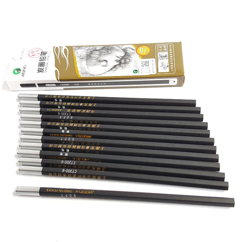 

12B14B2B4B6B10B Sketch Charcoal Soft-medium-hard Drawing for Beginners and Children's Professional Art supplies Exam Essential