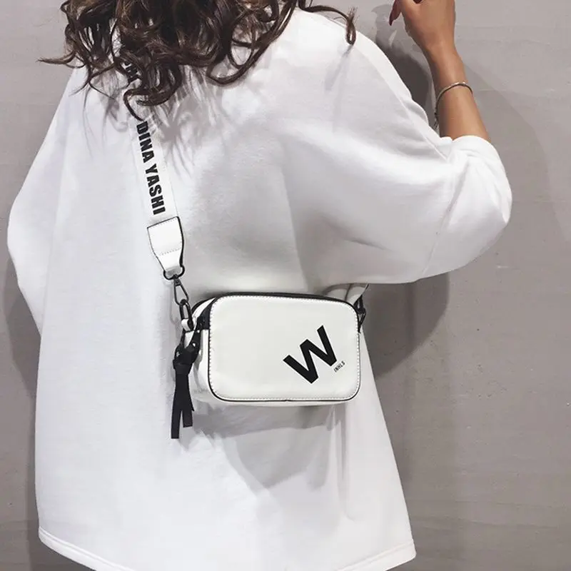 

han edition small square one shoulder bag contracted joker inclined shoulder bag wide straps packets lipstick bag makeup purse