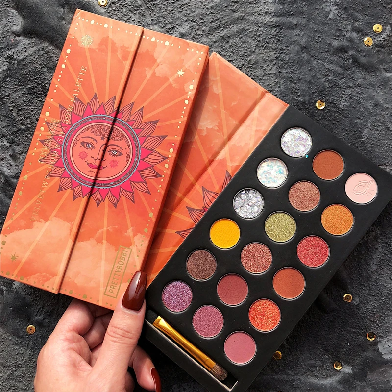 18 цветов блестящие мерцающие матовые тени для век Палитра металлик