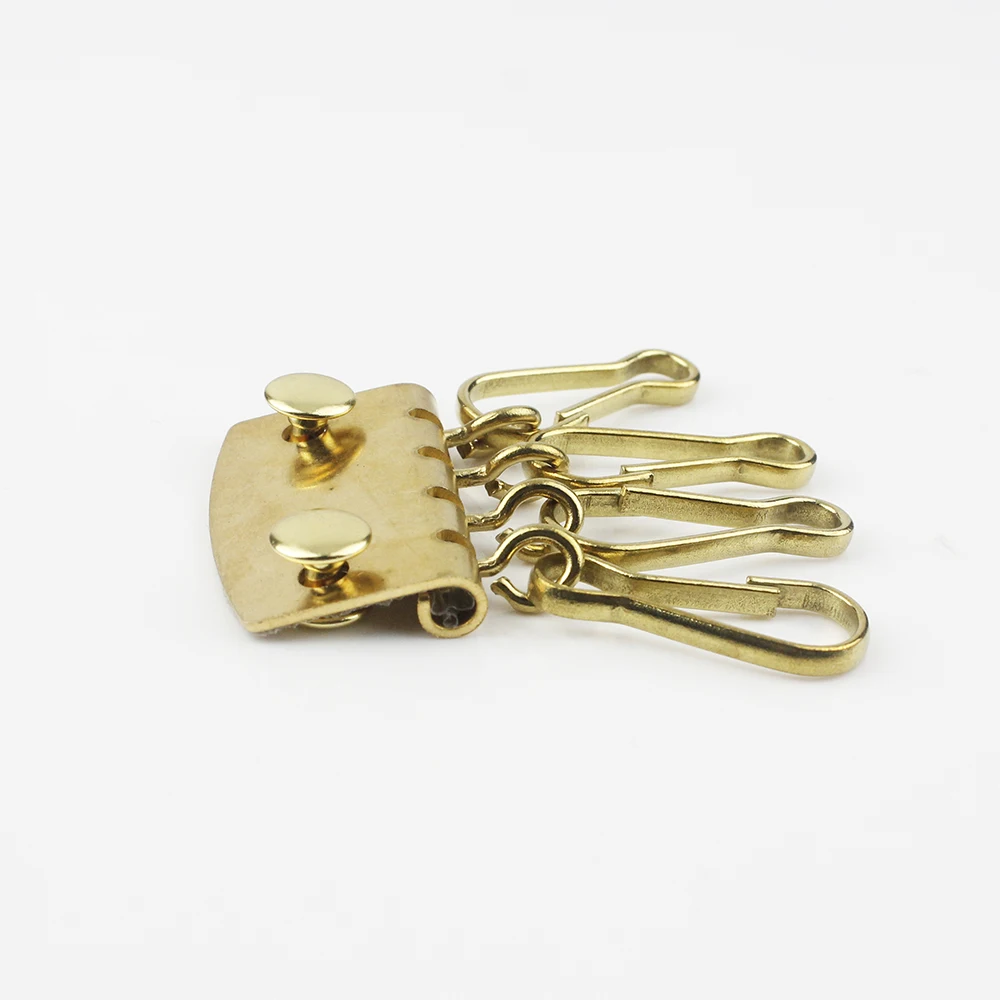 1 шт. Твердый латунный замок для ключей с 4 поворотными крючками кожаный