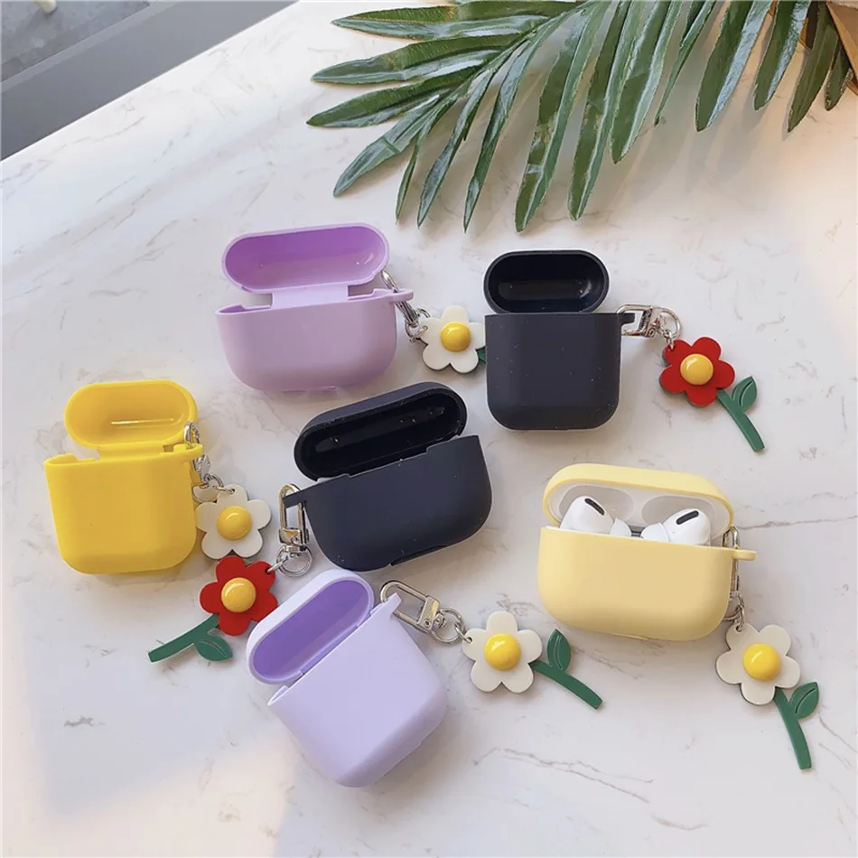 Cute flower Earphone Case funda For AirPods luxury protection Accessories headphone silicon Cover apple airpods 2 case | Электроника