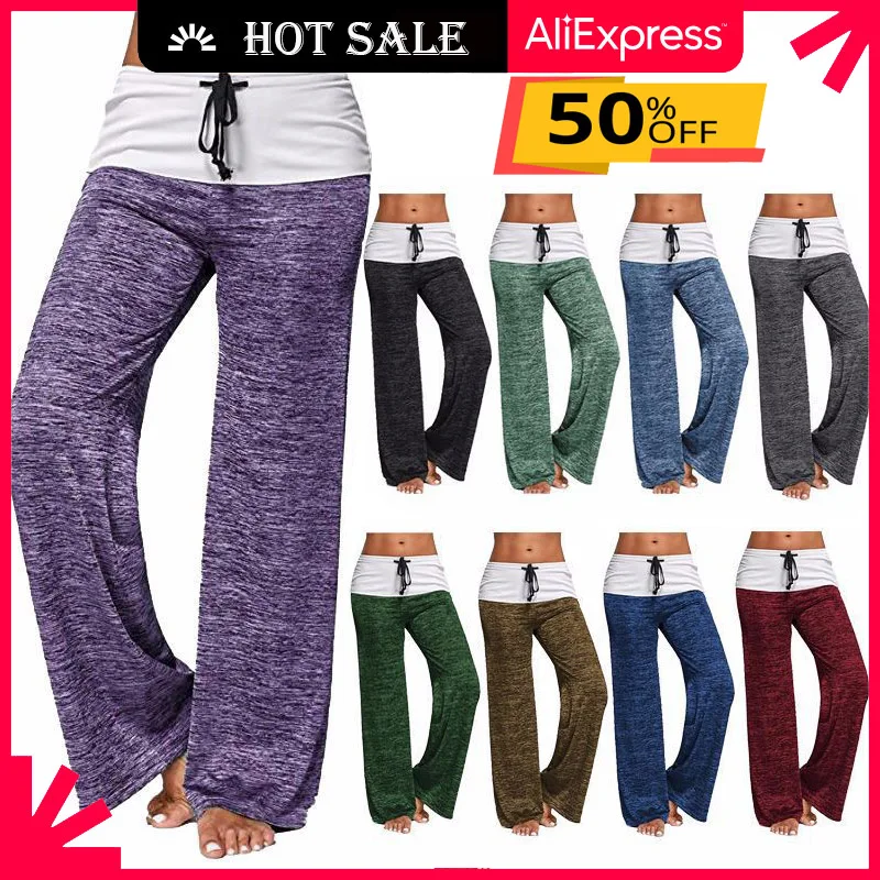 

Movokaka Homewear Pants Women 2021 Sports Quick Dry Long Women's Pants Wide Leg Woman Pants Casual Pants For Women Free Shipping