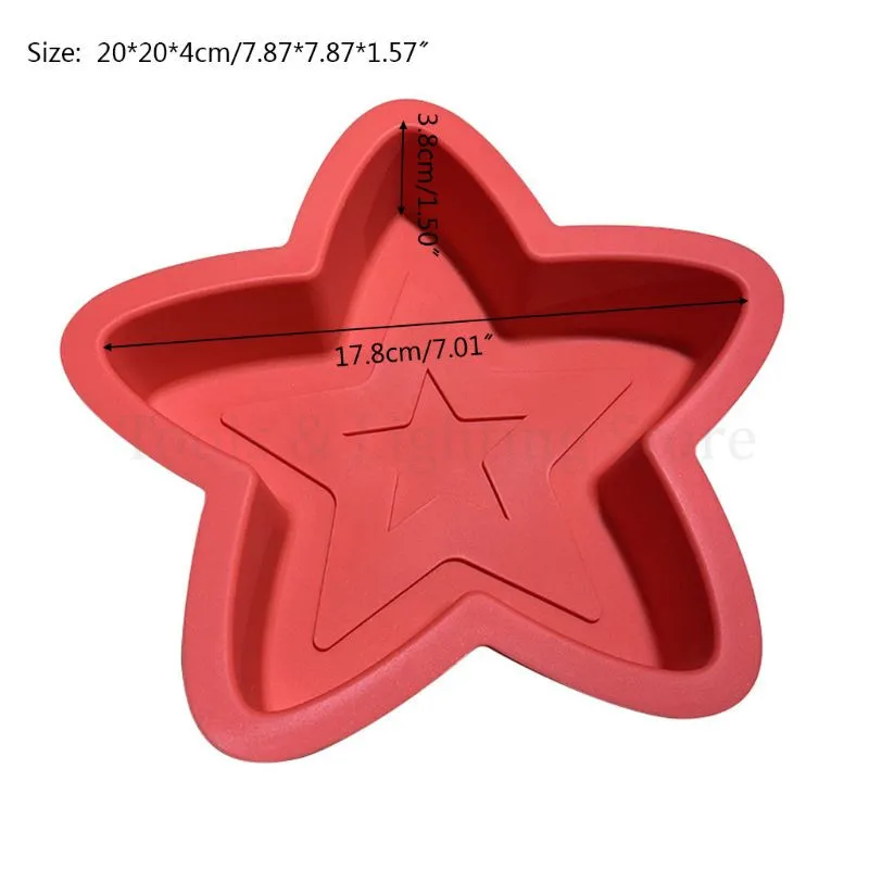 

4pcs Star Shape Silicone Mold Cake Decorating Tools Cupcake Chocolate Muffin Pan DIY Baking Stencil Random Color