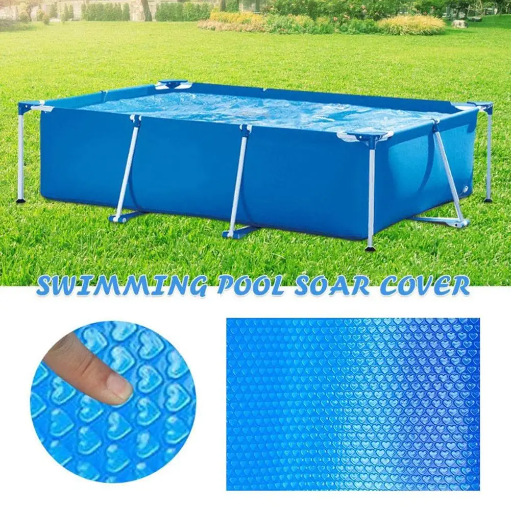 

260x150cm Solar Tarpaulin Rectangular Swimming Pool Protection Cover Heat Insulation Film For Indoor Outdoor Frame Pool