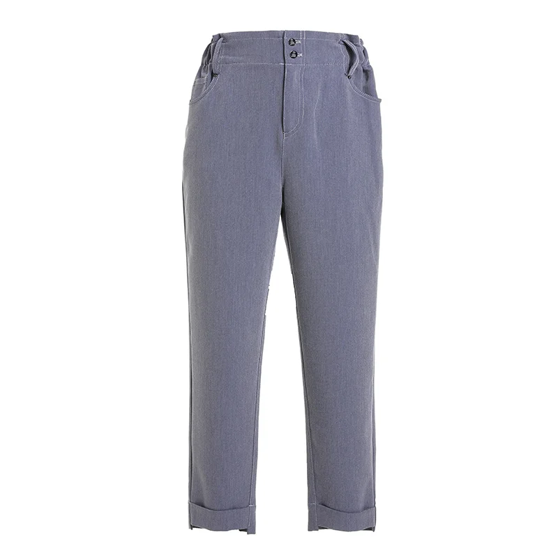 

Gowani Women Summer Casual Blue Skinny Pencil Trousers High Waist Pants