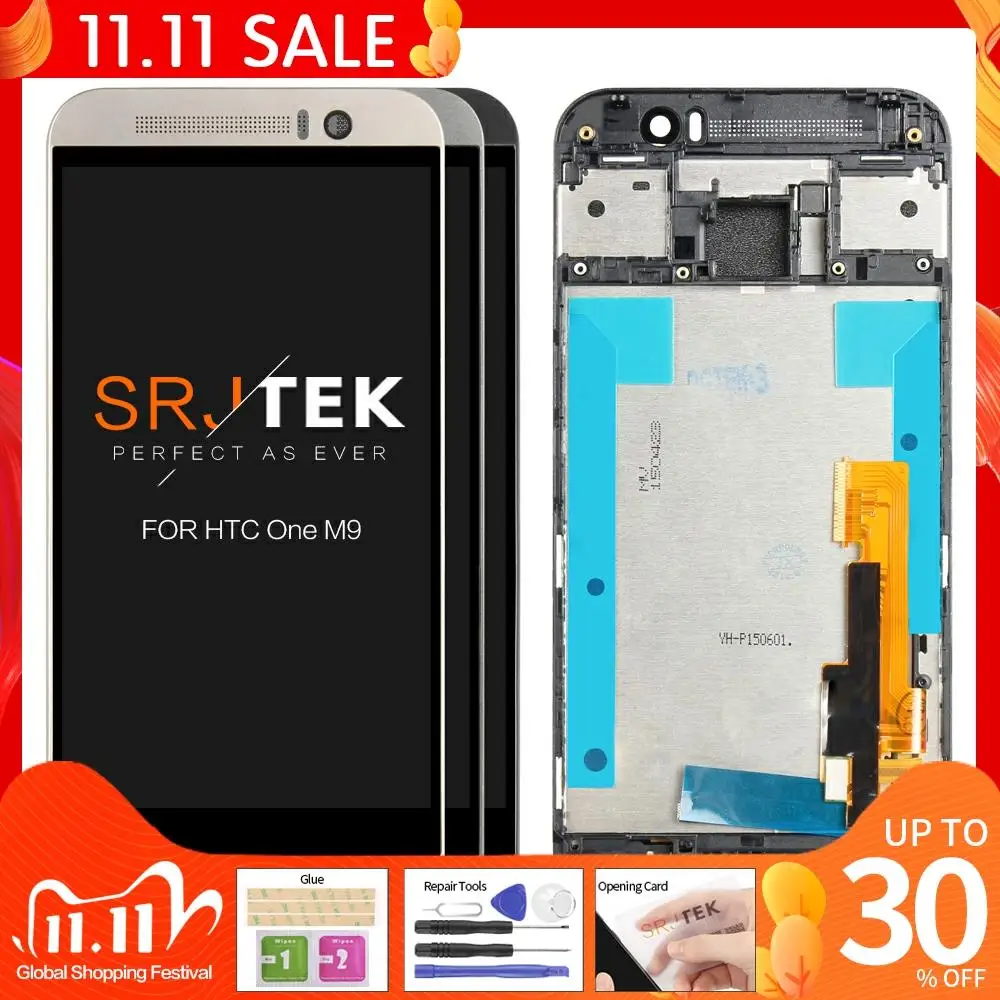 

100% Tested 5" For HTC ONE M9 LCD Touch Screen with Frame HTC ONE M9 Display Digitizer Assembly Replacement Parts M9E M9W
