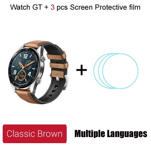 Huawei Watch GT Смарт часы Поддержка gps 14 дней Срок службы батареи 5 атм водонепроницаемый телефонный Звонок трекер сердечного ритма для Android iOS - Цвет: Silver add film