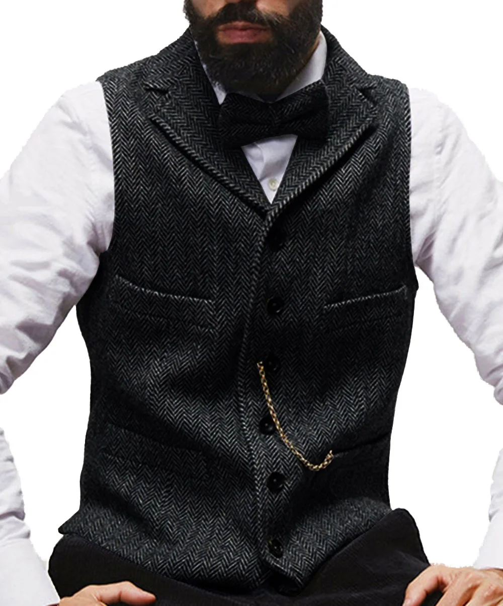 

mens suit vests men brown black waistcoat vest man steampunk jacket striped tweed v-neck slim fit gilet homme wedding clothing