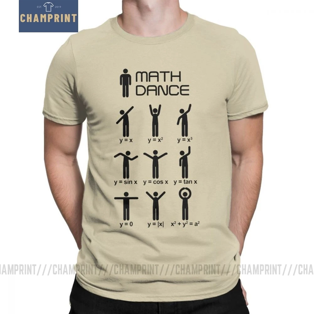 Men Math Dance T-Shirts Mathematical Mathematics Funny Round Neck Short Sleeve Tops Pure Cotton Tees Humor T Shirt | Мужская одежда