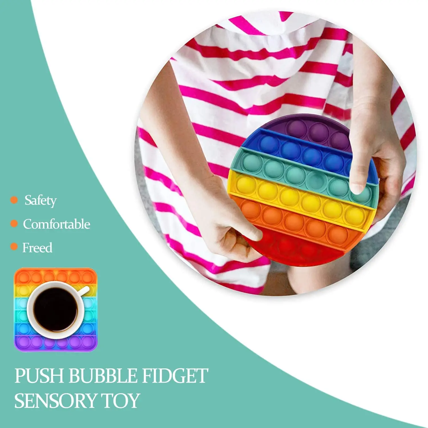 Juguete sensorial para aliviar el estr&eacute;s y la ansiedad, juguete antiestr&eacute;s, herramienta de irritabilidad, 2 uds.-5