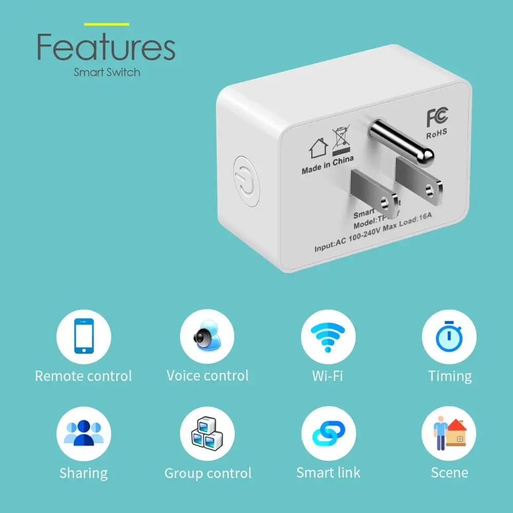 Умный дом Wi Fi разъем США Стандартный Apple Homekit прерыватель розетка 16A функция