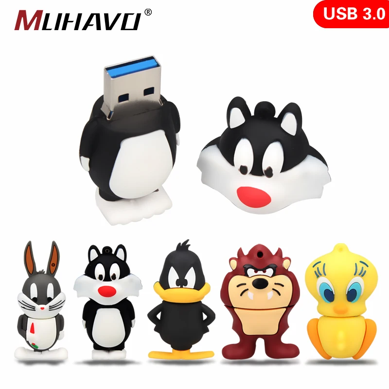 Usb 3 0 флеш накопитель 32 ГБ с рисунком белого кролика usb 64 флешка карта памяти 128 16 8