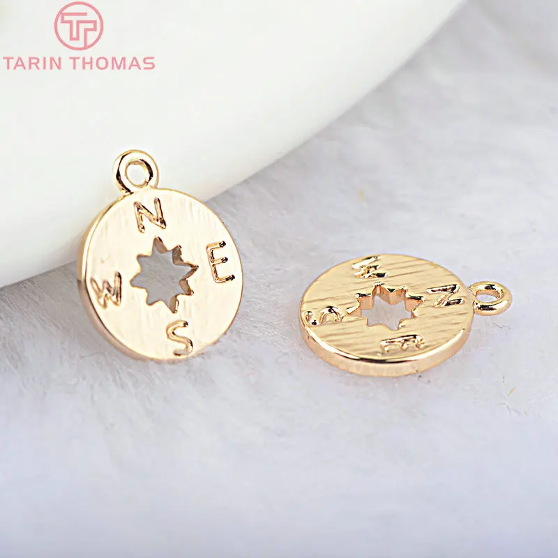 

Круглые Подвески из латуни, покрытые золотом, 10 шт., 10 х12 мм, 24 к