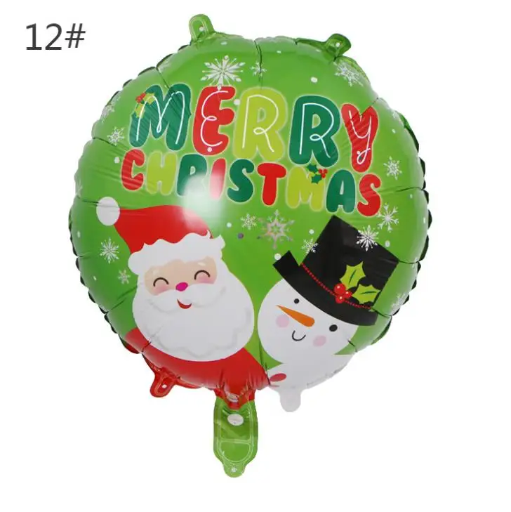 

10pcs18inch Round Aluminum Film Merry Christmas Balloons Santa Clause Snowman Tree New Year Christmas Balloons Party Decoration