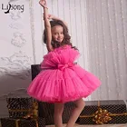 Красивое Тюлевое детское платье, пышные яркие короткие платья с цветами для девочек, милые детские платья на заказ для свадьбы и вечеринки