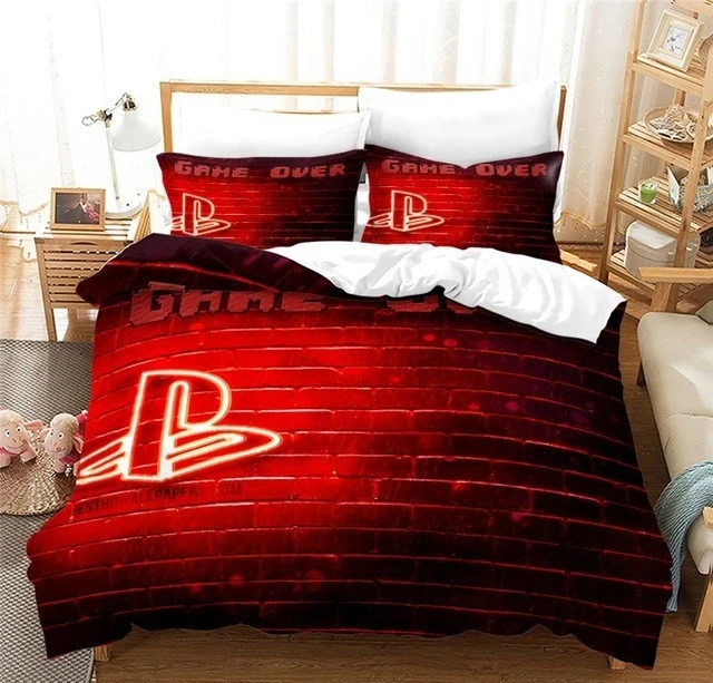 

3d Playstation Bedding Set Boys Quilt Cover Red Duvet Cover Set Design Bed Linen With Pillowcase For Teens 2/3pcs Droshipping