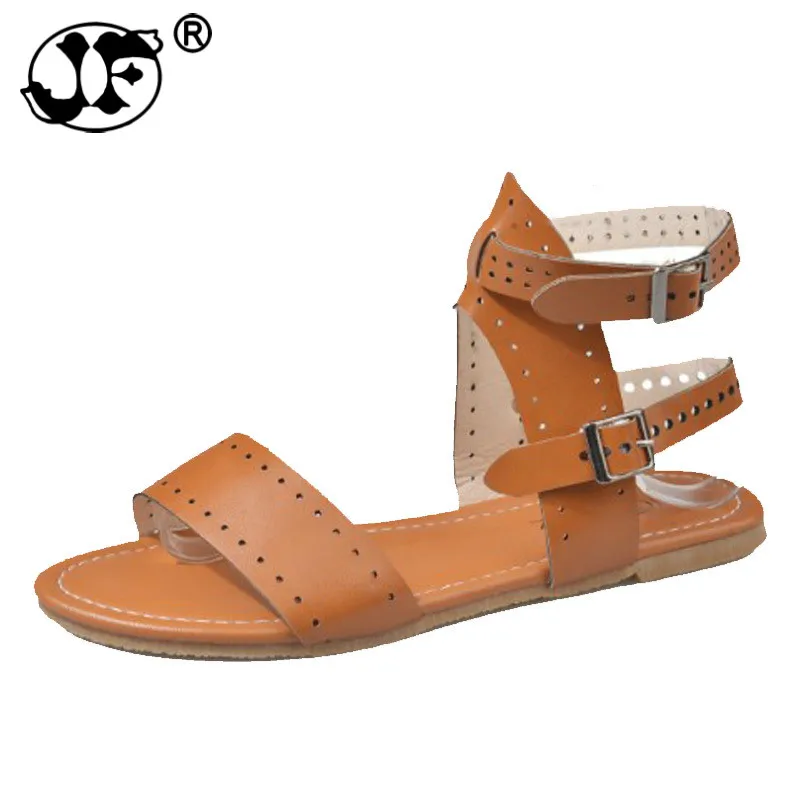 Сандалии гладиаторы женские из мягкой кожи повседневная Летняя обувь с римскими