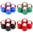 4 шт. Алюминий сплав Швейцария флагом эмблема вентиля покрышек легковых автомобилей Шапки воздуха в шинах стебли крышка чехол для Chevrolet Mazda Opel Lancia