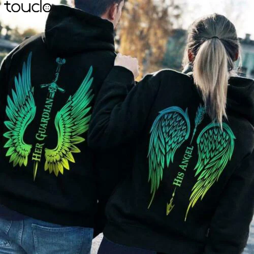 Her Guardian/ His Angel толстовка унисекс S 3XL хлопок черный|Мужские футболки| |