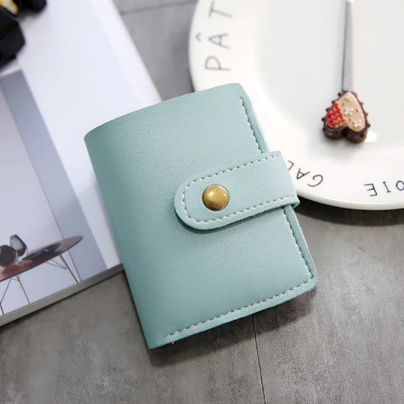 

British Style Ladies Students Simple Trend Retro Two Fold Sewing Thread Small Portable Wallet Women's Ladies High Quality