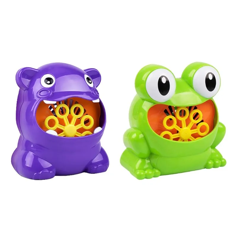 

Игрушка для улицы в форме бегемота, автоматическая машина для выдувания пузырей, летняя детская игрушка в форме лягушки