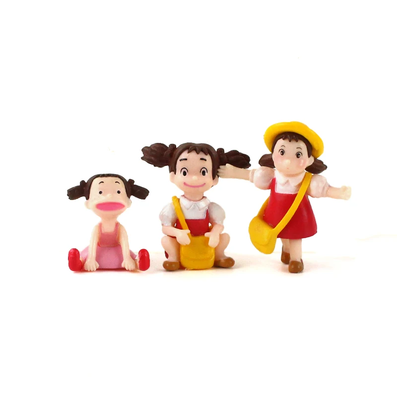 

6pcs/lot Anime Hayao Miyazaki My Neighbor Totoro Figure Toy Little Girl Mei Kusakabe Satsuki PVC Model Doll