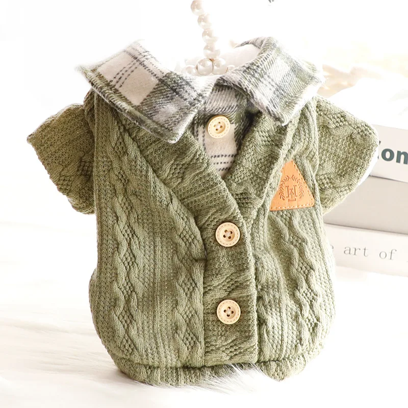 

Clothing Dogs Green Sweater Pet Dog Clothes Knitted Pullover Costume Cute Shirt Cotton Chihuahua Autumn Winter Overalls Chien