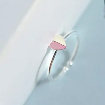

New Fashion Heart-shaped Index Finger Ring Simple Sweet Red Peach Heart Love Ring R98 Engagement Ring Wholesale Jewelry