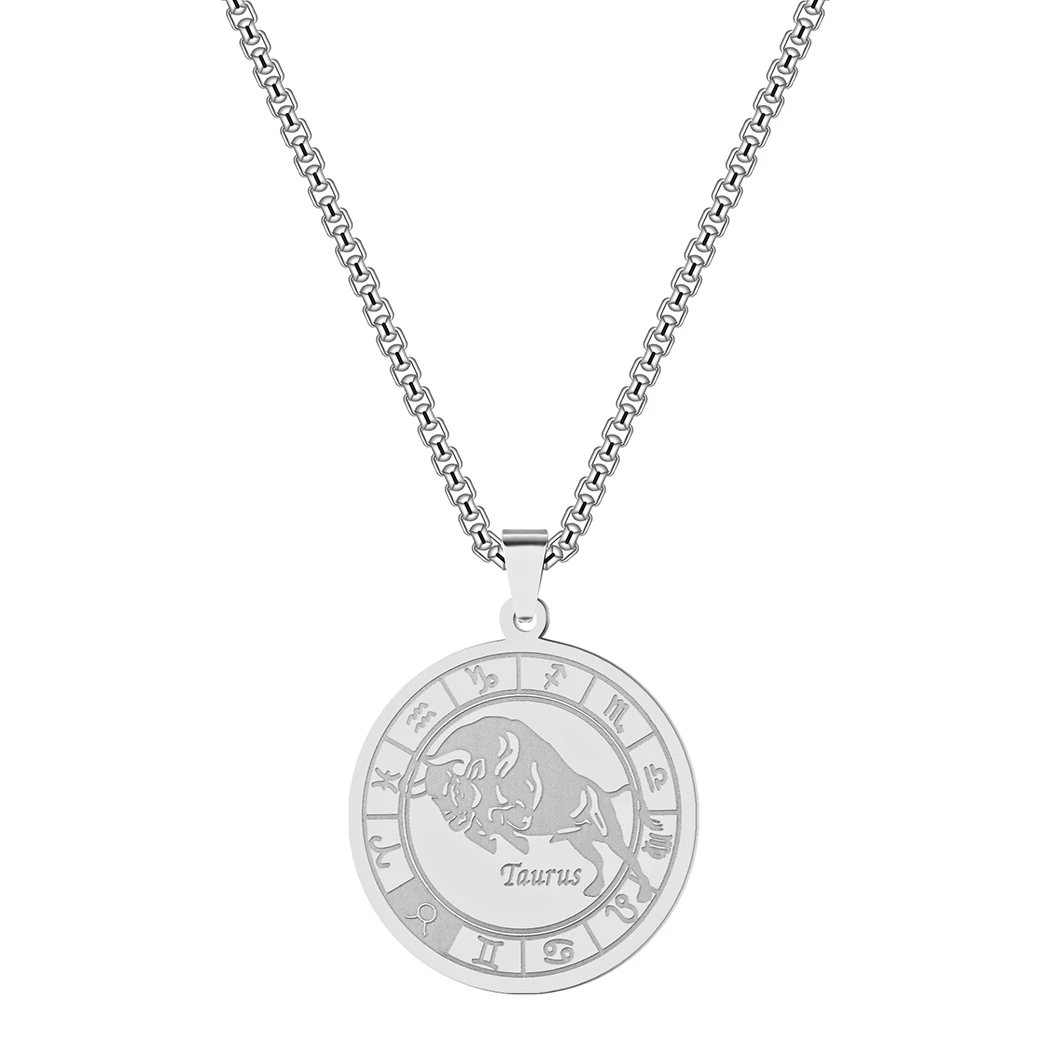 Ожерелье из нержавеющей стали с подвеской в виде знаков зодиака - купить по